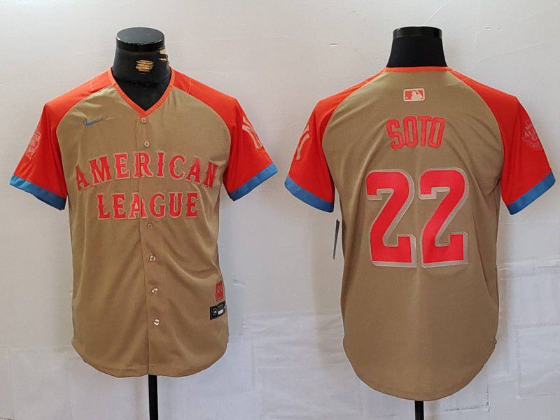 Men New York Yankees #22 Soto Orange All star 2024 Nike MLB Jersey style 7->new york yankees->MLB Jersey